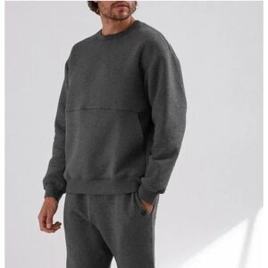LUNYA Mens Sweatshirt Medium Gray Pullover Crew RESTORE DOUBLE FACED LAHGO
